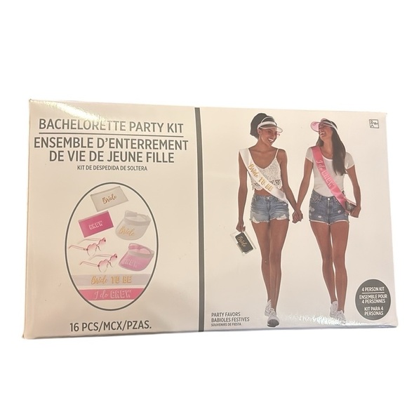 Bachelorette Party Kit with Pink and Gold Accessories - Picture 1 of 2